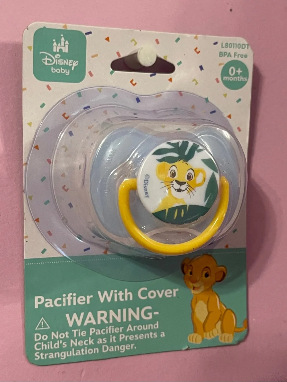 NEW Disney the lion king simba pacifier baby with cover 0+ months parks infant